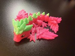 Articulated Baby Crystal Dragon Wyvern 5.5 inch Pink Green