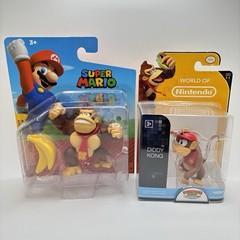 Jakks Pacific World of Nintendo Figures DONKEY KONG & DIDDY KONG Figure Set Of 2