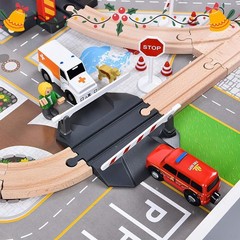 72Pc Wooden Train Tracks Lot Railway Pieces Set Play for Thomas the Train Brio