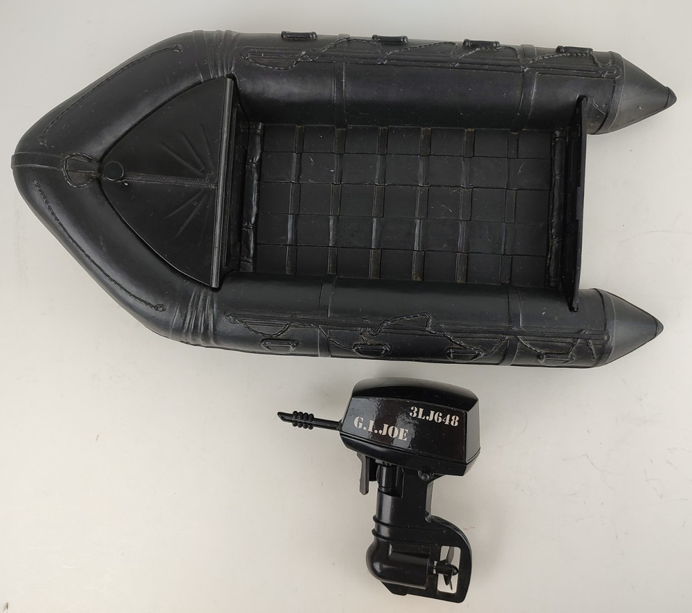 1995 Hasbro GI JOE NAVY SEAL Hard Plastic Raft Boat Motor Used