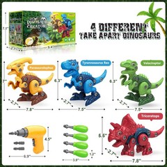 Dinosaur Toys for 3, 4, 5, 6, 7 Year Old Boys, Take Apart Toys with Electric …