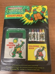 TMNT Teenage Mutant Ninja Turtles Vintage Mini Crayon Coloring Book Set NOS