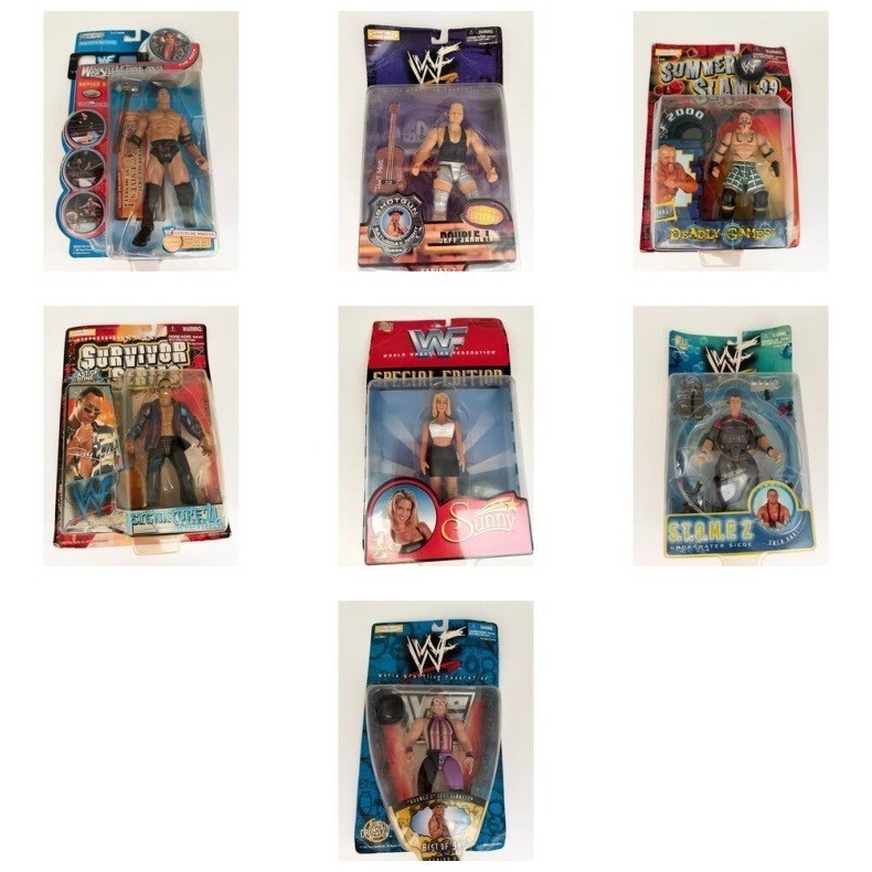 7 WWF/WWF Wrestling Figures On Card