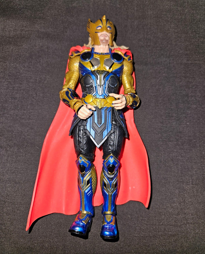 Blue Gold Red Armored Action Figure w/ Red Cape, Plastic, Year 2015