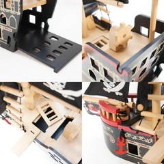 Le Toy Van Barbarossa Pirate Ship Set Wooden Toys for Kids Ages 3 years & Up
