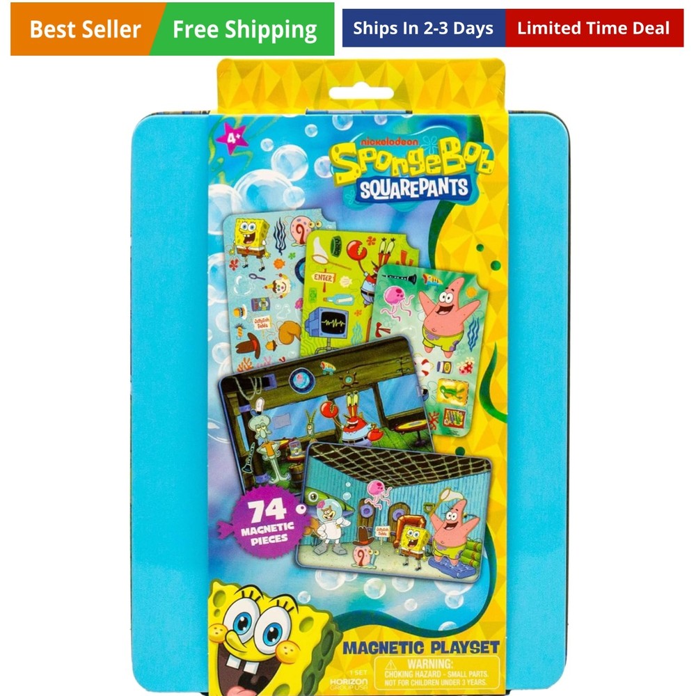 Spongebob Squarepants Magnetic Playset, 74 Magnets