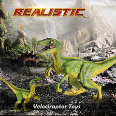 Dinosaur Toy Set 15.6 Inch Velociraptor Action Figure for Kids Boys Girls