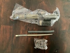 ThreeA 3A Ashley Wood weapons lot 1/6 scale Gatling gun with bullets and sword.