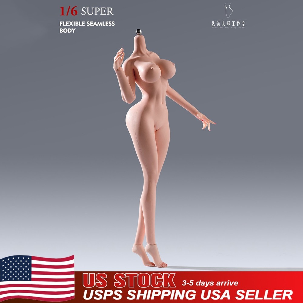 YM YM501M 1/6 Female Action Figure Body 12in Suntan Skin Large Chest Soldier Toy