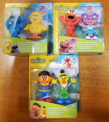 3 Pks of 2: Sesame Street Characters Cookie Monster/Big Bird Elmo Bert/Ernie F