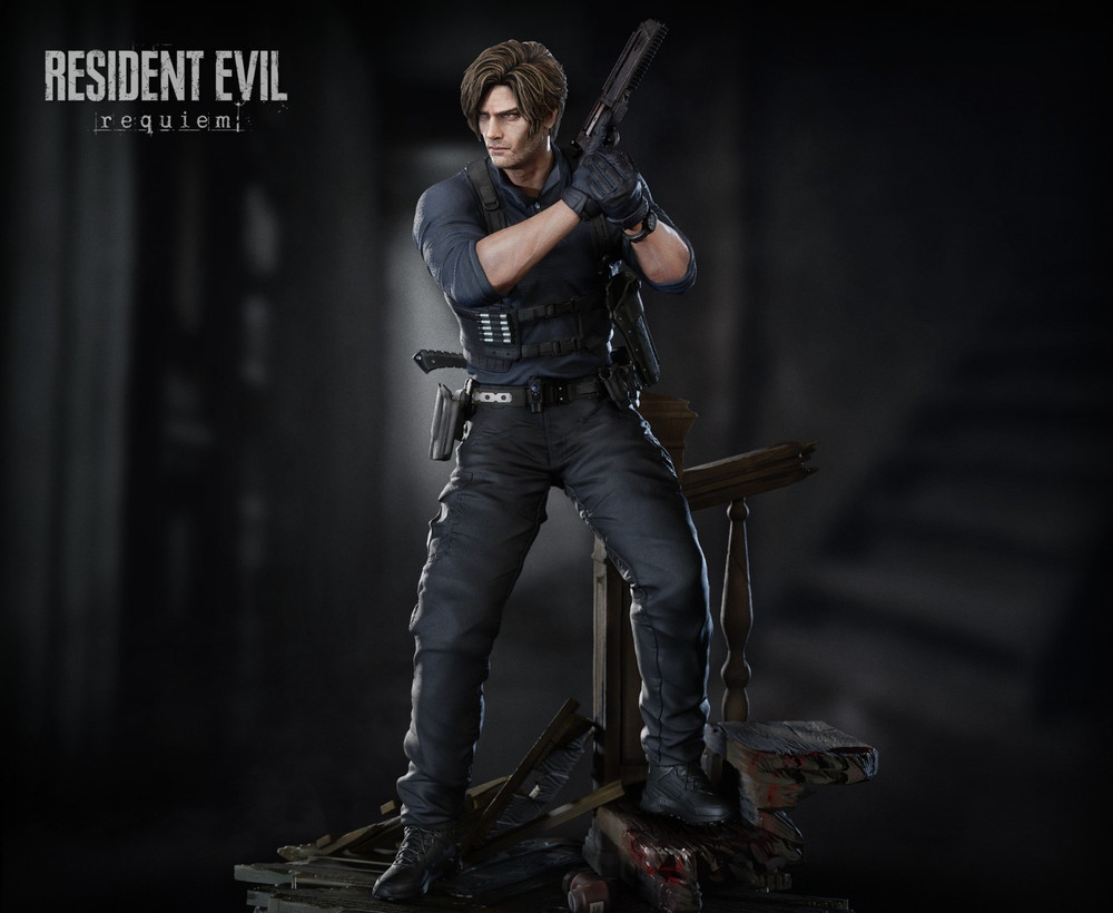 Custom 3D Printed Leon S. Kennedy Figure RE9 (25cm) Hand-Painted Resin Statue