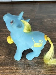 MY LITTLE PONY G1 DANCE N PRANCE DJ HASBRO BLUE W/ YELLOW MANE TAIL SPINS