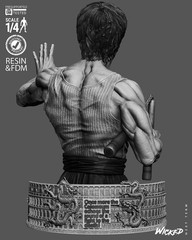 Bruce Lee Bust | 3D Printed Wicked | Unpainted | Fan Made| 1:6 Scale