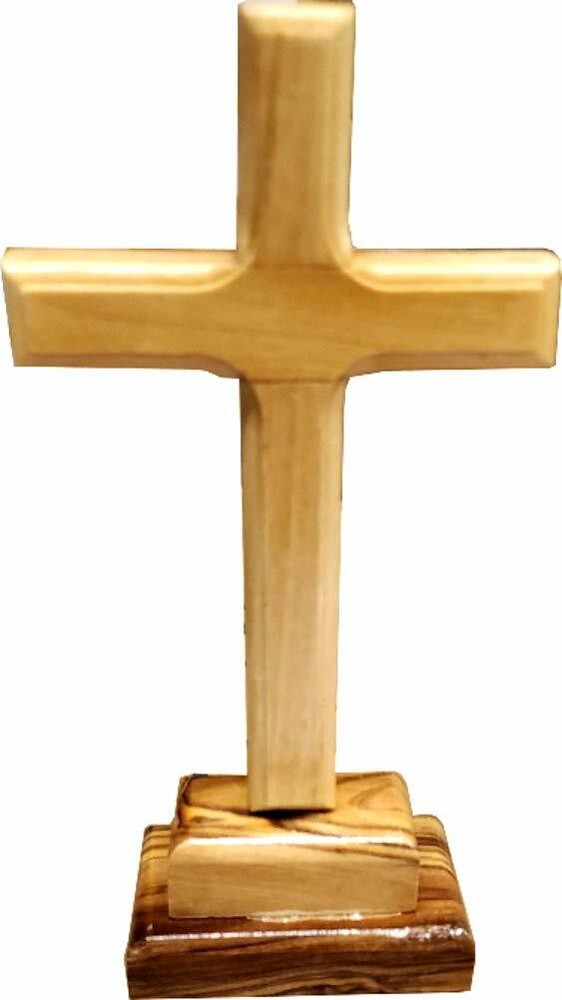 Holy Land Market Standing or Table Altar Olive Wood Cross (6 Inches ( 16 cm))