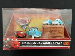 Disney Pixar Cars Toons: Rescue Squad Mater 4-Pack Box Sets in Mint Packages