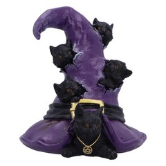 Nemesis Now Magical Mischief 14cm, Resin, Black, Cat Figure, Black Cat Ornament,