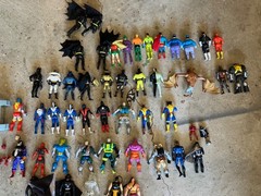 Vintage Batman Superman Joker XMen wolverine +The Shadow figures