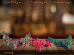 3D Printed Crystal Articulated Dragon | Home Office Desktop Fidget Toys Crystal