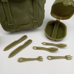 Vintage 1960s Louis Marx Stony Smith Combat Field Pack Mess Kit