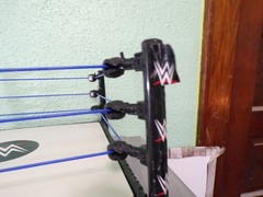 WRESTLING RING smackdown live raw wwe mattel blue ropes wwf spring loaded 2010