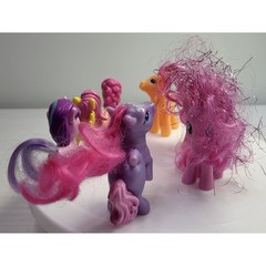 Hasbro My Little Pony Unicorn Figures Multicolored G4 Brushable Hair Lot of 7