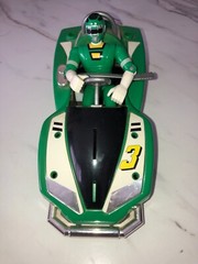 Vintage 1997 Bandai Turbo Power Rangers Racer Cart Car & Action Figure GREEN