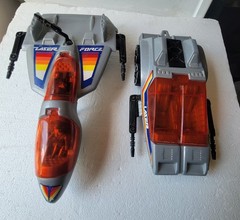 Vintage 1980s Laser Force Vehicle Lot Space Plane & Assault Vehicle Land Cruiser