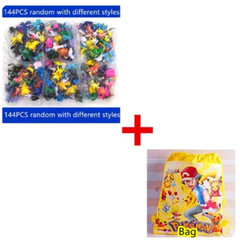144 Style Anime Pokémon Figure Toys + BAG Pikachu Action Figure Model Ornamental