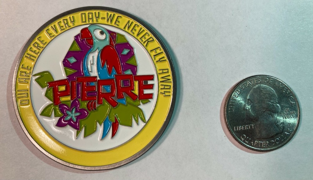 Disneyworld Enchanted Tiki Room 2 inch Medallion Challenge Coin, Pierre