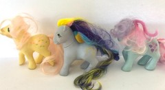 Vintage Lot Of 6 My Little Pony All Say Hong Kong Or China On Foot Hasbro 84-87