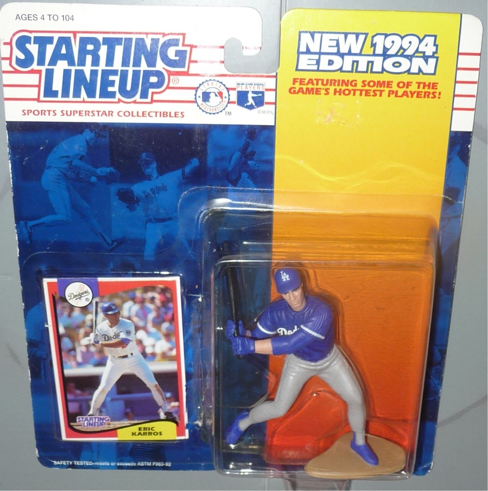 ERIC KARROS Los Angeles Dodgers MLB 1994 Kenner Starting Lineup Figure Toy READ