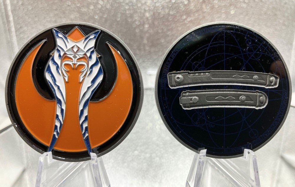 Ahsoka Tano Fulcrum 2 inch Challenge Coin, Antique silver