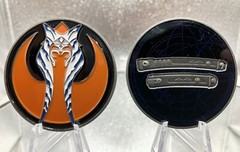 Ahsoka Tano Fulcrum 2 inch Challenge Coin, Antique silver