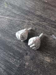 MARVEL LEGENDS MALE FIST HANDS METTALIC SILVER ONLY CUSTOM FODDER