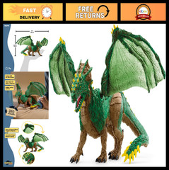 Jungle Dragon Toy – 11″ Movable Wing Action Figure – Mythical Creature Figurine