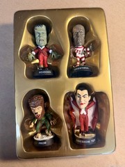 Sideshow UNIVERSAL MONSTERS Little Big Heads Retailer Holiday Gift Set Rare MIB