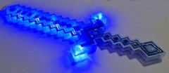 Minecraft Sounds & LED Light Up Pixel 8-Bit Toy Sword for Kids, Blue, 15 Inches