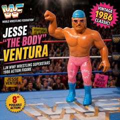 Vintage LJN WWF Wrestling Superstars 1986 Jesse ‘The Body’ Ventura Action Figure