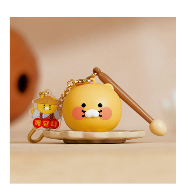 Kakao Friends Choonsik Buddha Wooden Fish Drum Figure Keychain Official New Free