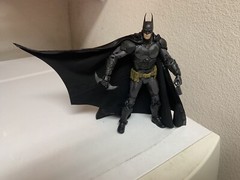 custom batman arkham knight Asylum wired leather cape 1/12 mcfarlane NOT FIGURE