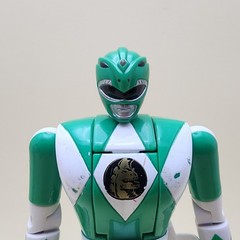 POWER RANGERS MMPR Flip-Heads Lot of 5 RED BLACK BLUE Complete & GREEN PINK Near