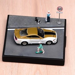 1/64 Model Car Display Base Background Model Train Scenery Parking Lot Scene