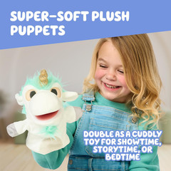 Bluey Unicorse & Bob Bilby Hand Puppet Plush 2-Pack – 8-9” Soft Deluxe Fabric, E
