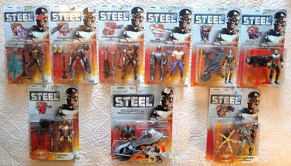 STEEL Movie Complete Set SHAQ-Shaquille O’Neal 1997 Kenner Figures & Motorcycle