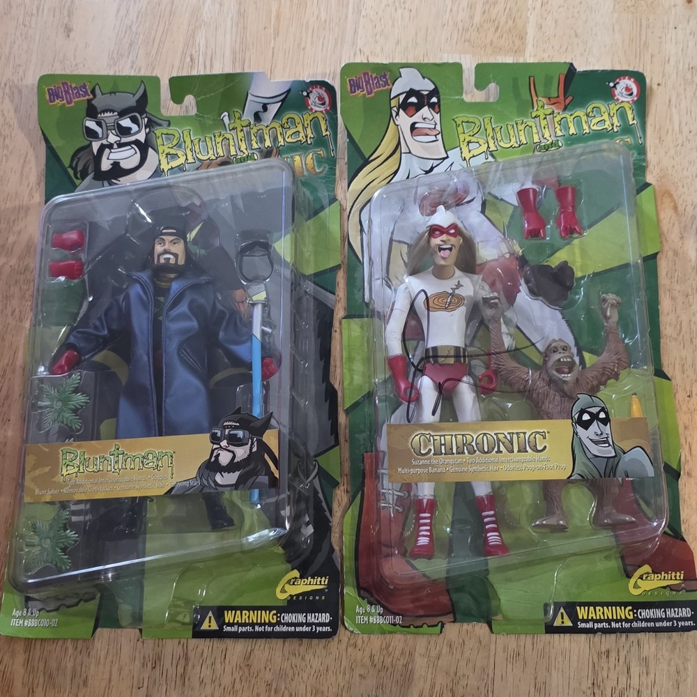 Bluntman & Chronic Action Figures Signed By Jason Mewes Autograph Unopened