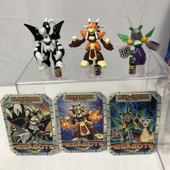 Medabots Action Figure Lot 7 Hasbro Takara Tomy 2.5” Mini Figures, Cards, Poster