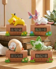 Pokemon Character Desk Clock Figure Pikachu Sylveon Rowlet Sprigatito
