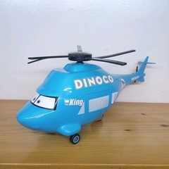 Disney Pixar Cars THE KING Dinoco Helicopter Sounds & Movement Toy 14″x7″ Works!