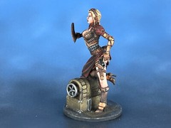 Action Figure Girl with a fan Collectible Miniature Painted 1/24 scale 80mm