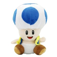 Super Mario Bros Brothers Blue Toad Koopa Bowser 6.5 inches Plush stuffed Toy